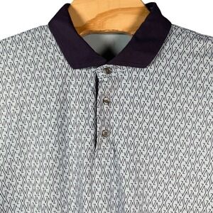 Greyson Polo Shirt Monogram Print Mens XXL Blue Short Sleeve Golf Performance